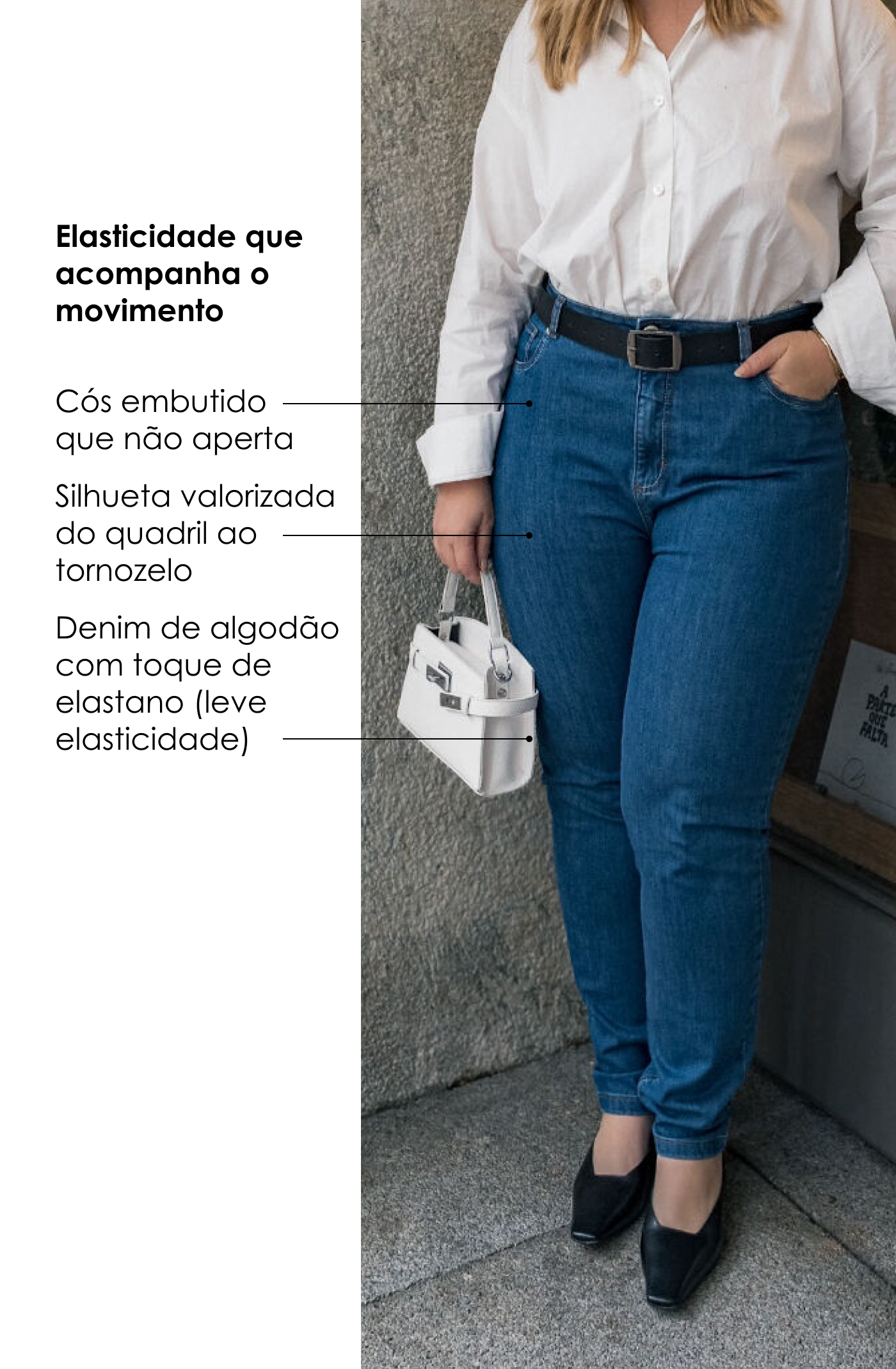 Calça Jeans Plus Size Skinny Cintura Alta Azul Médio